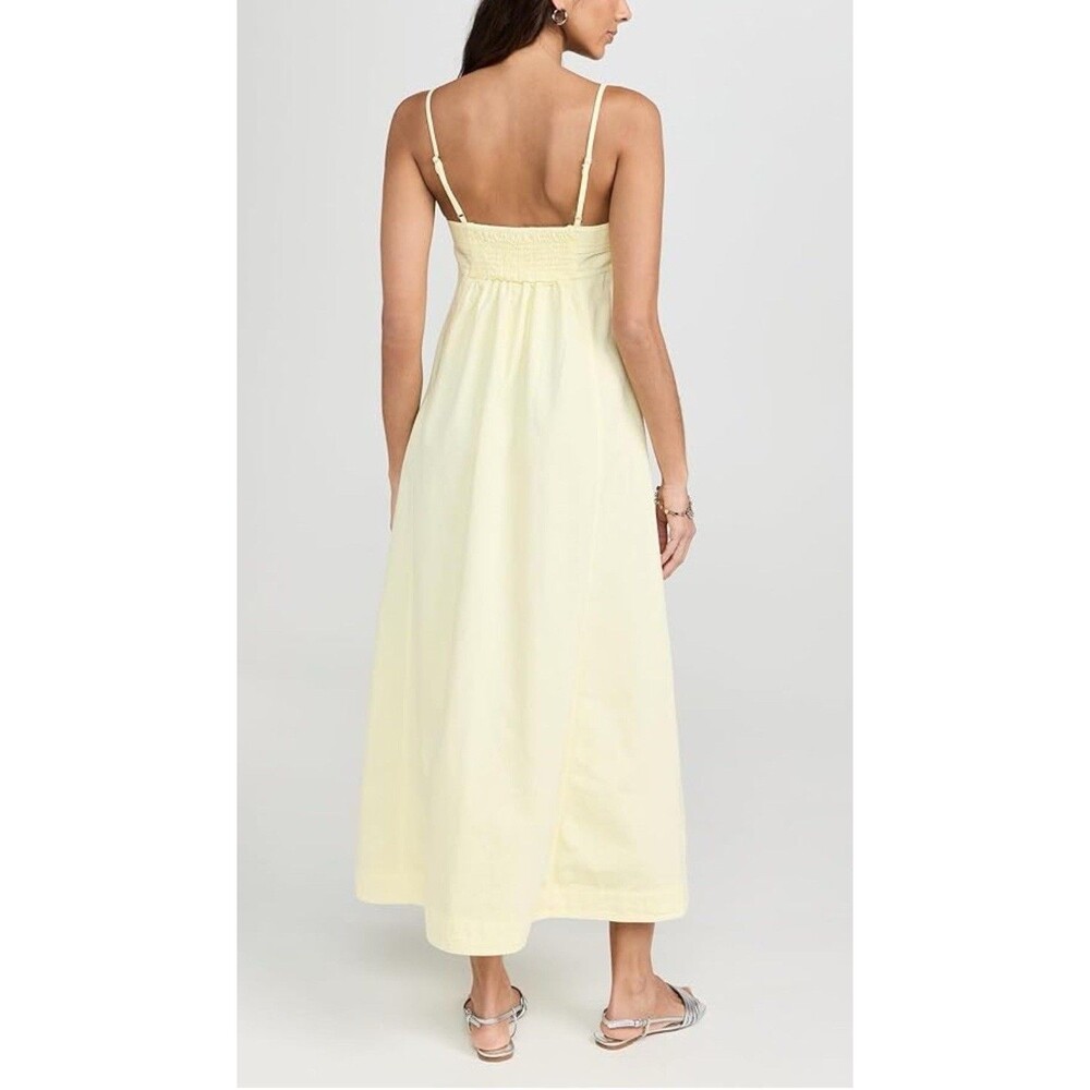 Free People Maxi Dress Women Yellow Just Jill Cotton  Vacay Boho Retro Large New - Picture 3 of 12